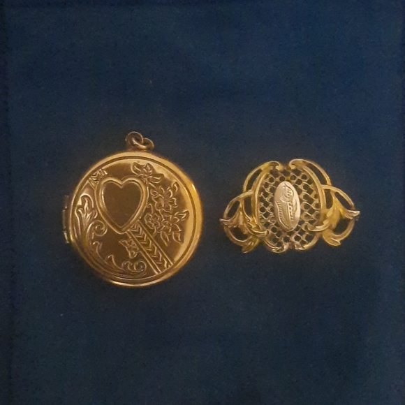 Vintage gold filled locket and brooch - Picture 4 of 4